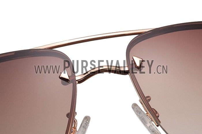 Prada Aviator Gold Frame Beige Temples Sunglasses 308227