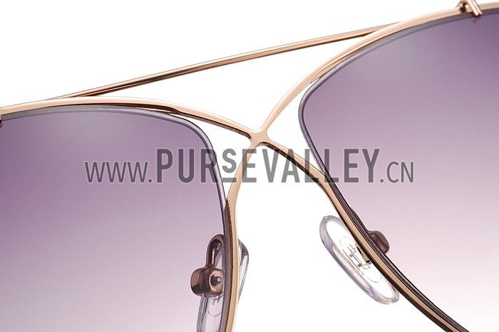 Tom Ford Eva Pilot Gold Frame Light Blue Lenses Sunglasses 308241