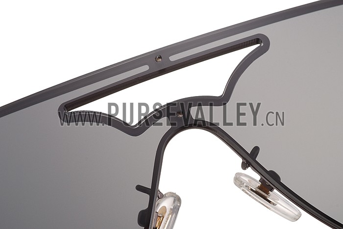 Versace Medusa Aviator Light Grey Lenses Grey Temples Sunglasses 308247