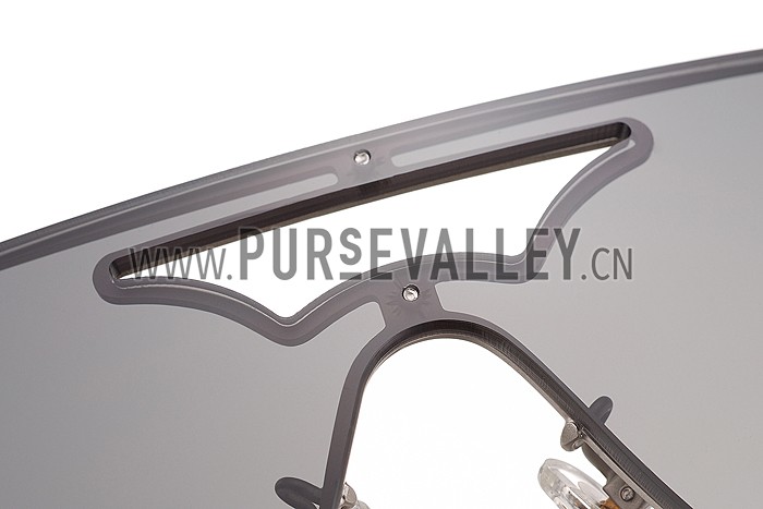 Versace Medusa Aviator Light Grey Lenses Silver Temples Sunglasses 308248