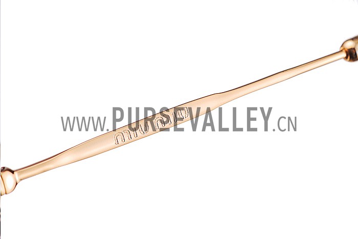 Miu Miu Noir Retro Round Semi-Rimless Light Green Sunglasses 307888