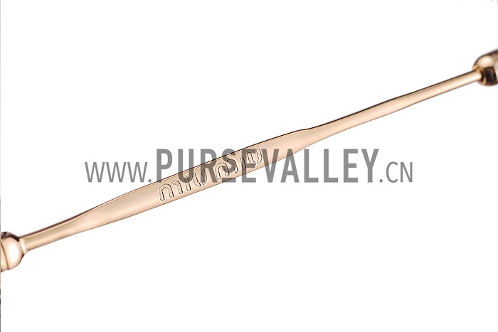 Miu Miu Oversized Square Half Frames Light Green Sunglasses 307896