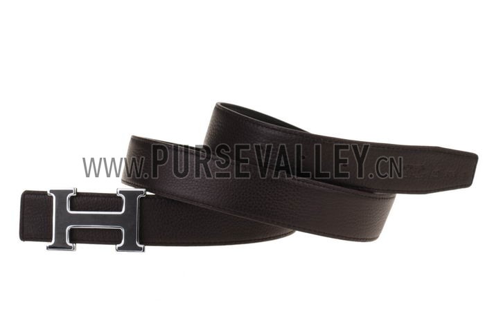 Hermes Large H Buckle Brown Belt