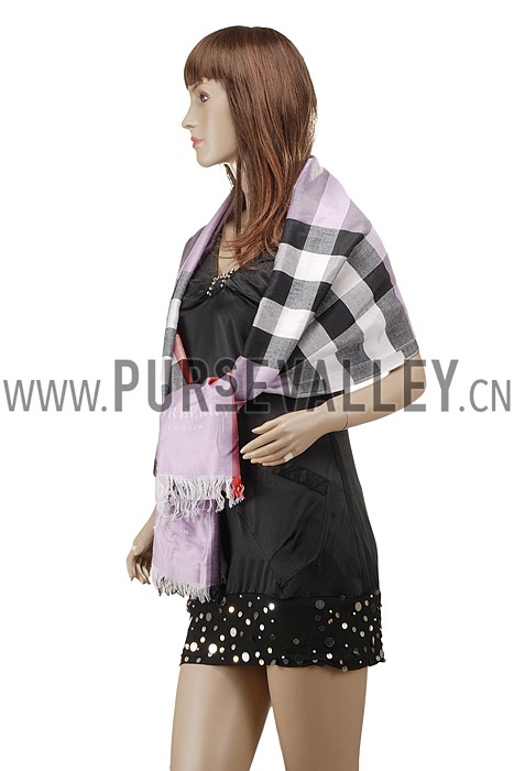 Burberry Check Purple Scarf 607892