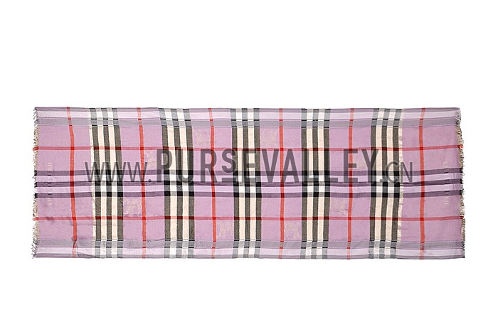 Burberry Heritage Check Purple Scarf 607903