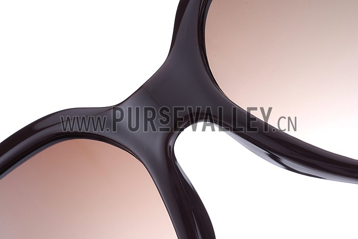 Gucci Oversized Square Leather Brown Sunglasses 307816