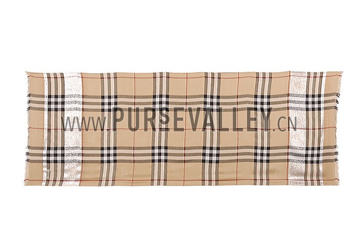 Burberry Check Dark Beige Scarf 607963