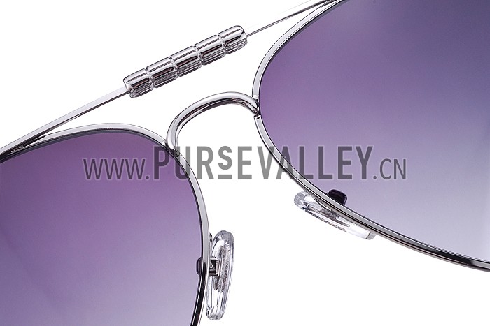 Gucci Aviator Silver Sunglasses 307823