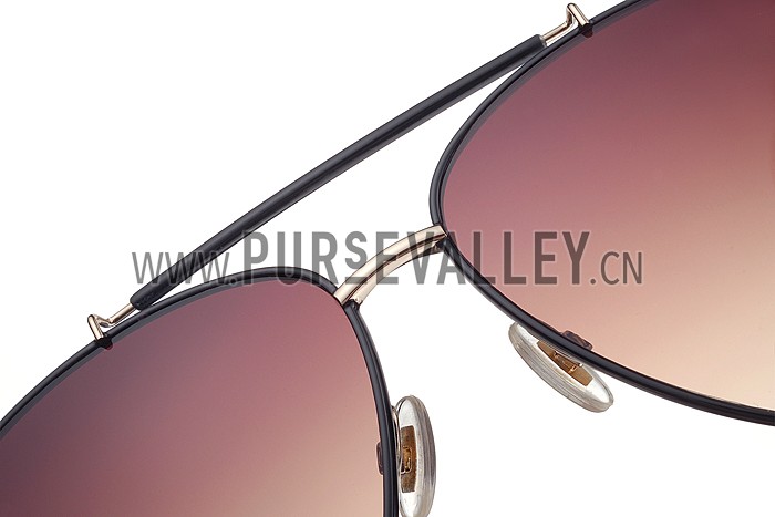 Gucci Aviator With Gucci Logo Black Sunglasses 307824