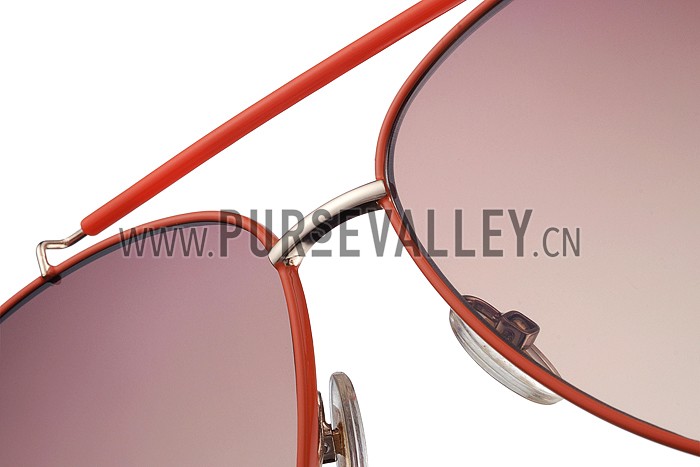 Gucci Aviator With Gucci Logo Orange Sunglasses 307825