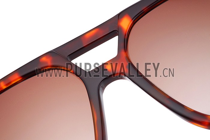 Hermes Aviator With Hermes Logo Havana Sunglasses 307852