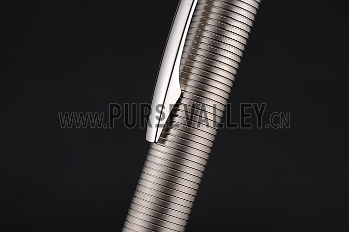 MontBlanc Starwalker Horizontally Grooved Silver Ballpoint Pen 622814