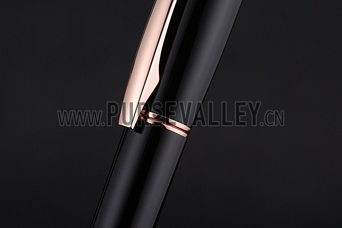 MontBlanc Starwalker Red Gold Rimmed Black Ballpoint Pen With Cap 622818