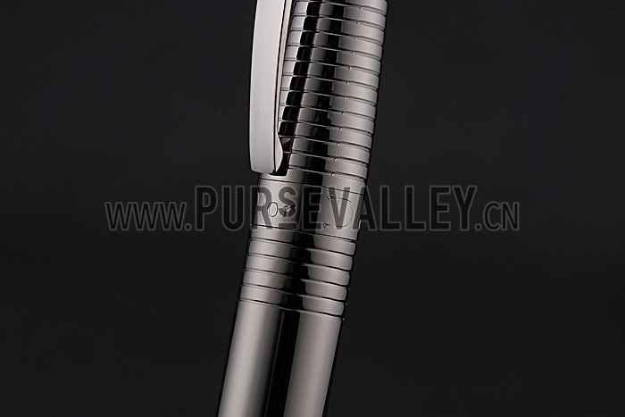 Christian Dior Horizontally Grooved Upper Body Dark Grey Ballpoint Pen 622749