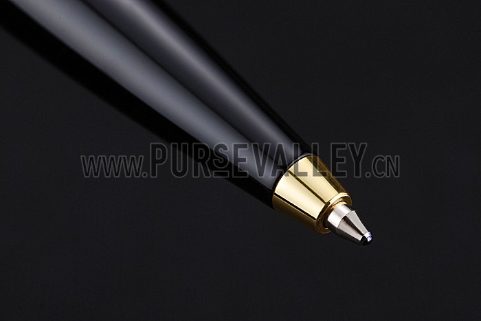 Cartier Gold Rimmed Black Ballpoint Pen 622759