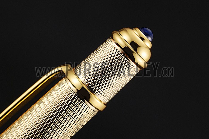Cartier Gold Patterned Upper Body Gold Ballpoint Pen 622766