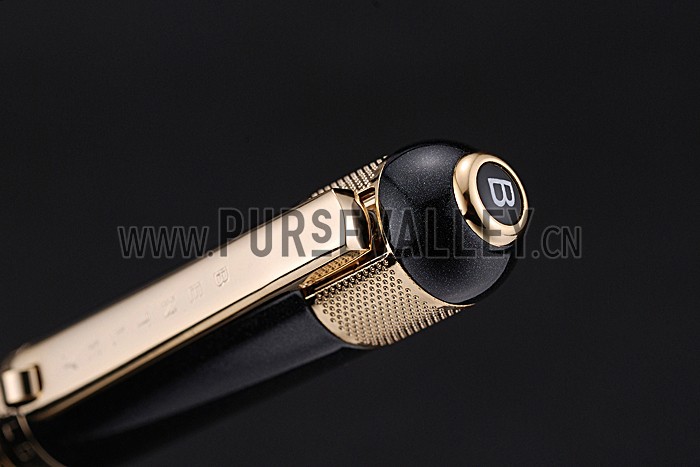 Bentley Gold Rimmed Gold Lower Body Black Ballpoint Pen 622793