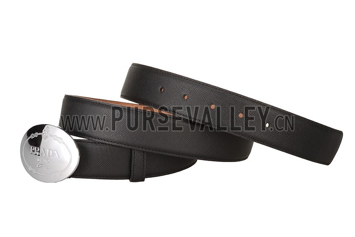 Prada Black Leather Belt