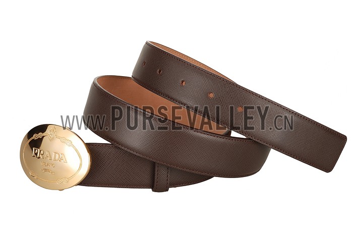 Prada Khaki Leather Belt