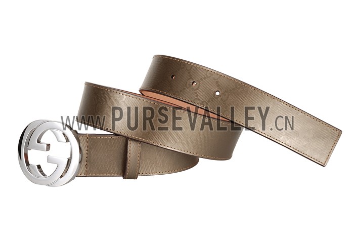 Gucci Brown Leather Belt with G Interlocking Buckle