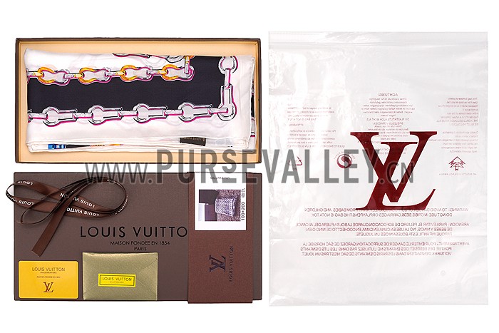 Louis Vuitton Chain Print Scarf White 621818