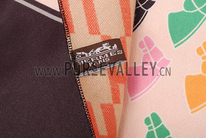 Hermes Horse Head Print Scarf Pink 621788
