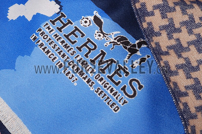 Hermes Fashion Signature Print Scarf Blue 621790