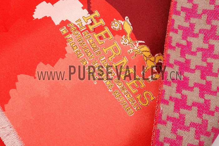 Hermes Fashion Signature Print Scarf Red 621792