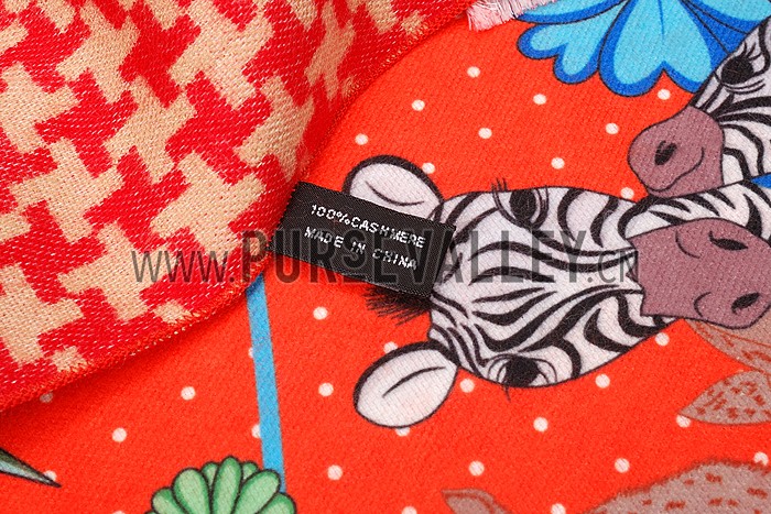 Hermes Animal Kingdom Scarf Orange 621799
