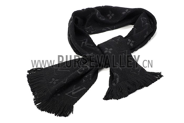 Louis Vuitton Black Monogram Narrow Scarf 621748