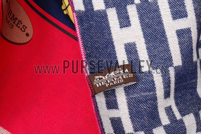 Hermes Horse Head Print Scarf Dark Blue 621789