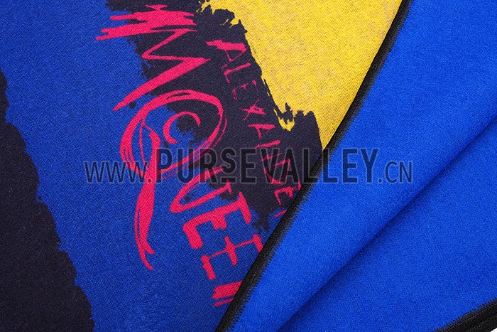 Alexander McQueen Printed Panthere Blue Scarf 621780