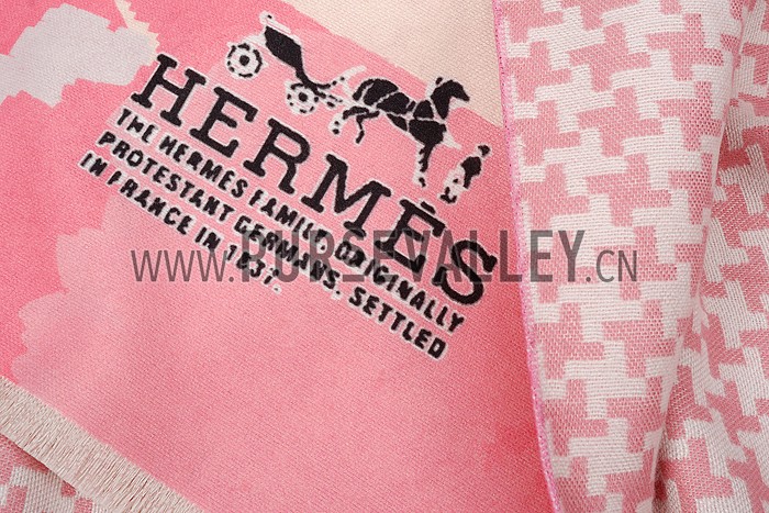 Hermes Fashion Signature Print Scarf Pink 621791