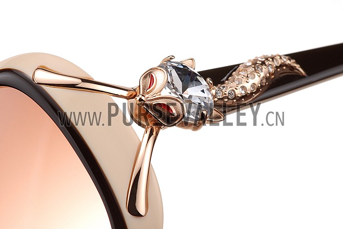 Cartier Decor Panthere Beige Frame Sunglasses 308072