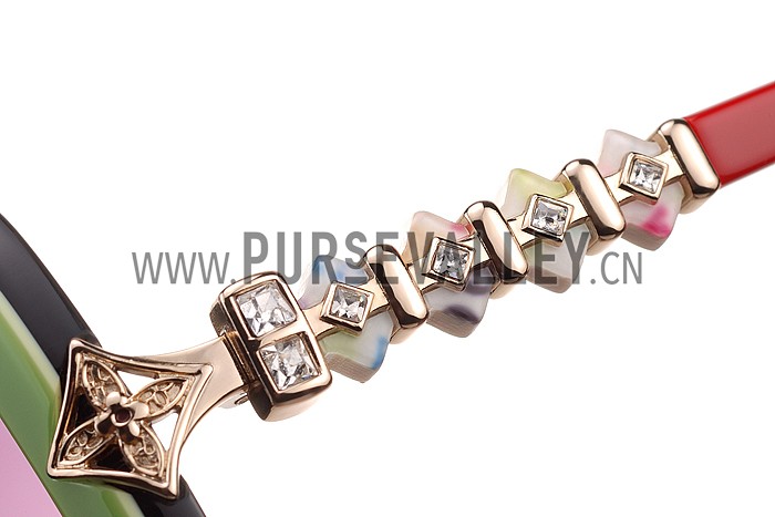 Louis Vuitton Petal Motif Green Frame Sunglasses 308113