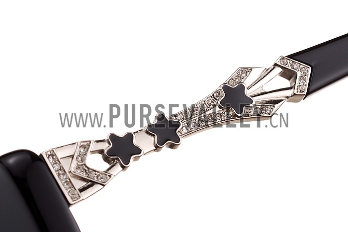 Christian Dior Cat Eye With 3 Stars Black Silver Sunglasses 308023