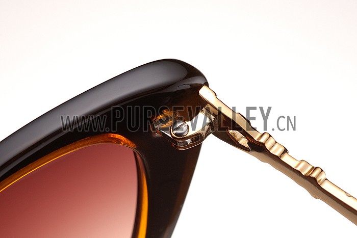 Christian Dior Cat Eye With 3 Stars Brown Sunglasses 308024
