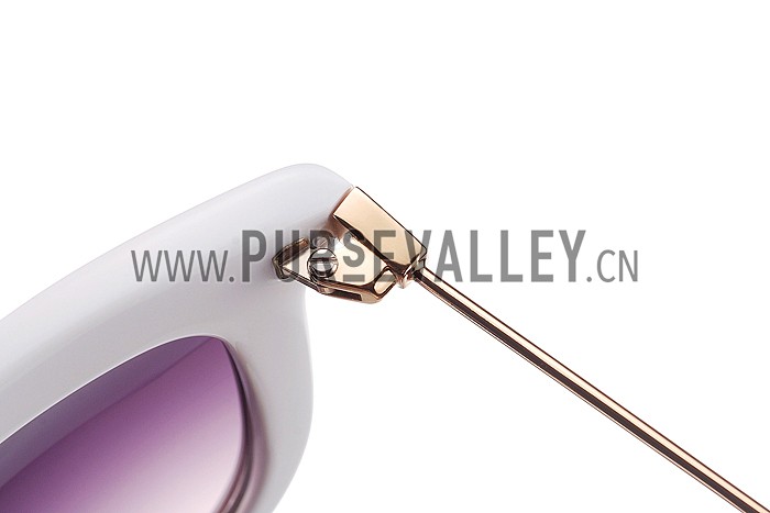 Miu Miu Square White Frames Sunglasses 307882