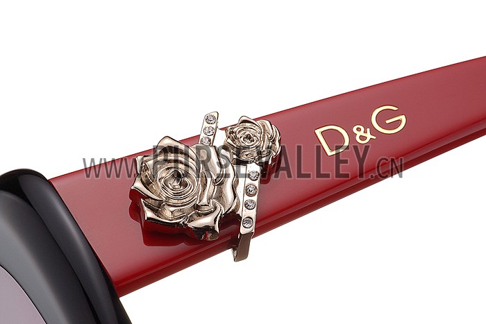 Dolce And Gabbana Red With Silver Roses Sunglasses 308027
