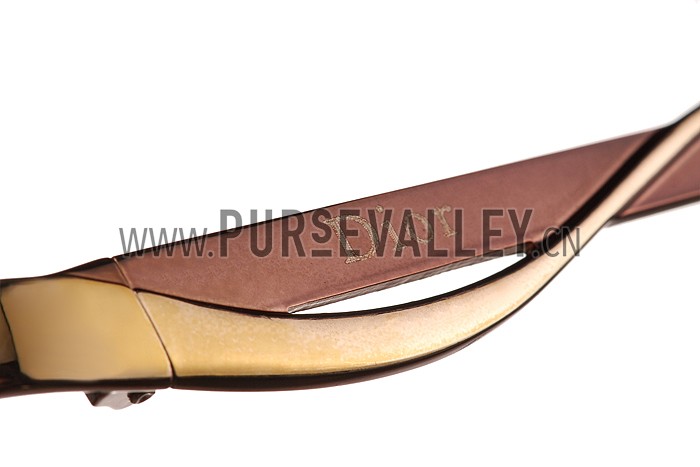 Christian Dior Demoiselle Gold Frame Brown Lenses Sunglasses 308118