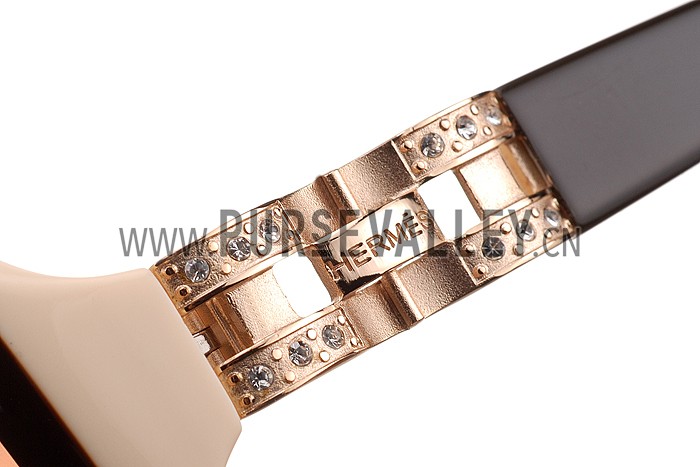 Hermes Oversized Round Frame Beige Sunglasses 308098