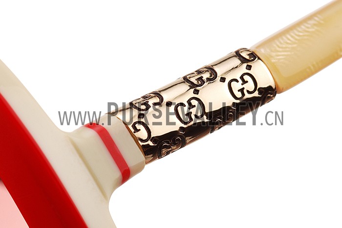 Gucci Guccissima Pattern Red Frame Sunglasses 308085