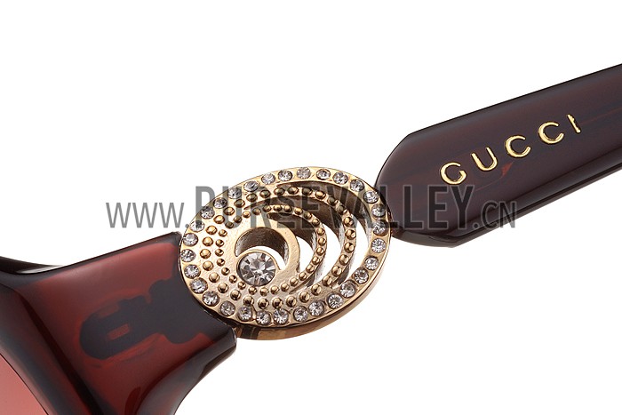 Gucci Elegant Oval Shaped Brown Sunglasses 308033