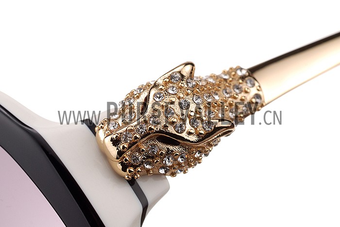 Cartier Panthere Wild de Cartier White Frame Sunglasses 308070