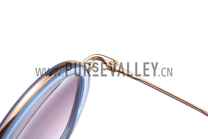 Miu Miu Noir Light Blue Full Circle Round Frames Sunglasses 307884