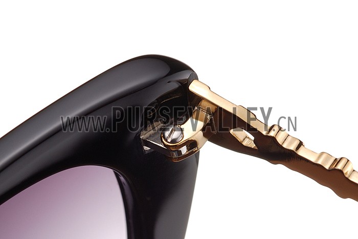 Christian Dior Cat Eye With 3 Stars Black Gold Sunglasses 308022