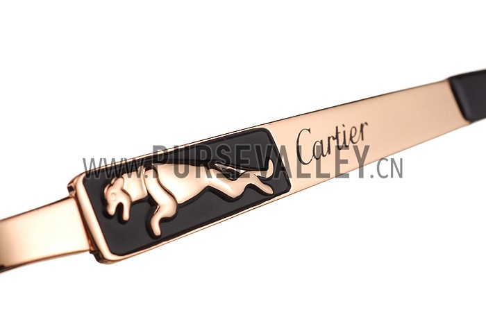 Cartier Panthere Aviator Gold Frame Grey Lenses Sunglasses 308127