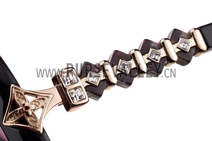 Louis Vuitton Petal Motif Black Frame Sunglasses 308110