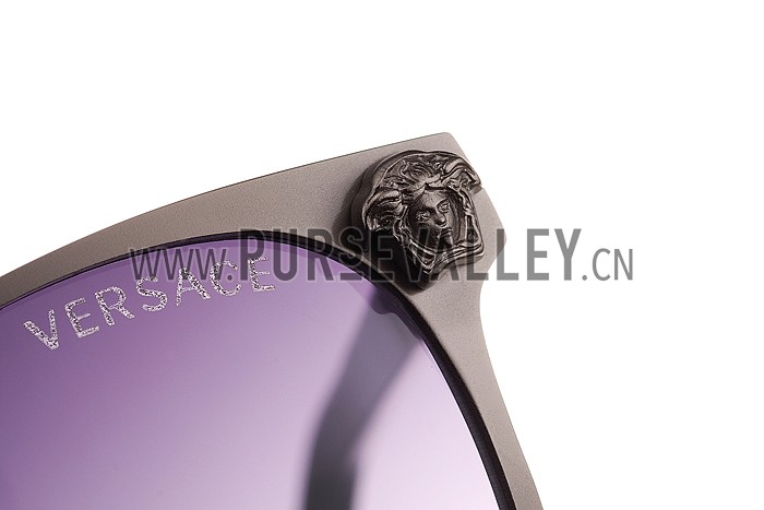 Versace Medusa Chrome Frame Grey Lenses Sunglasses 308182