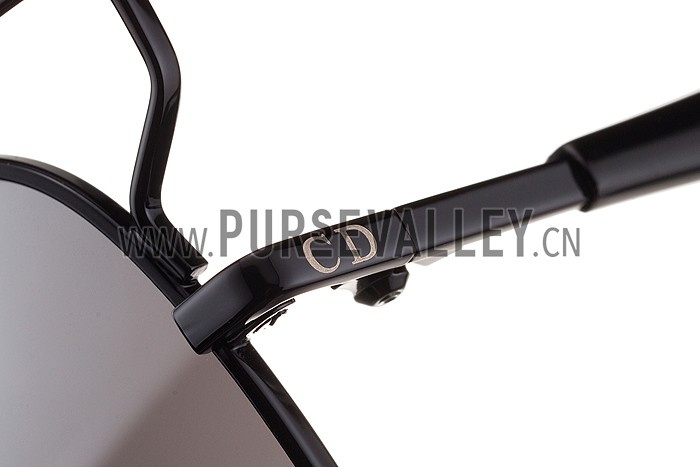 Christian Dior Technologic Black Frame Grey Mirrored Lenses Sunglasses 308121